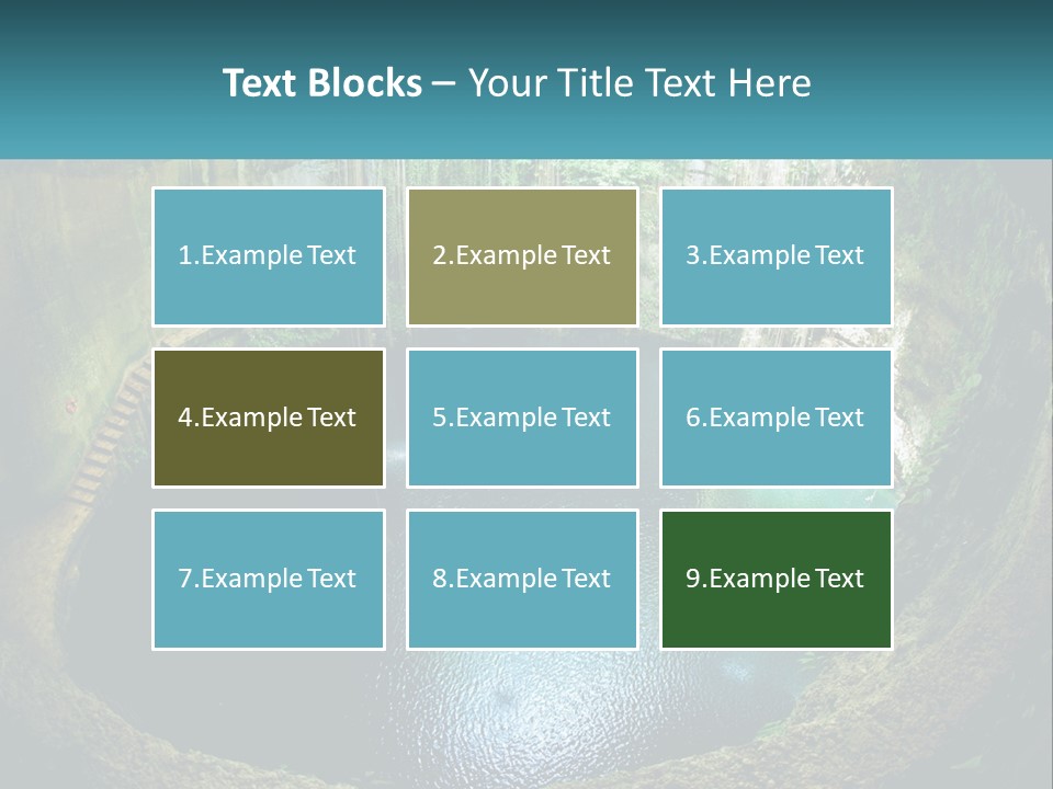 A Large Pool Of Water Surrounded By Trees PowerPoint Template