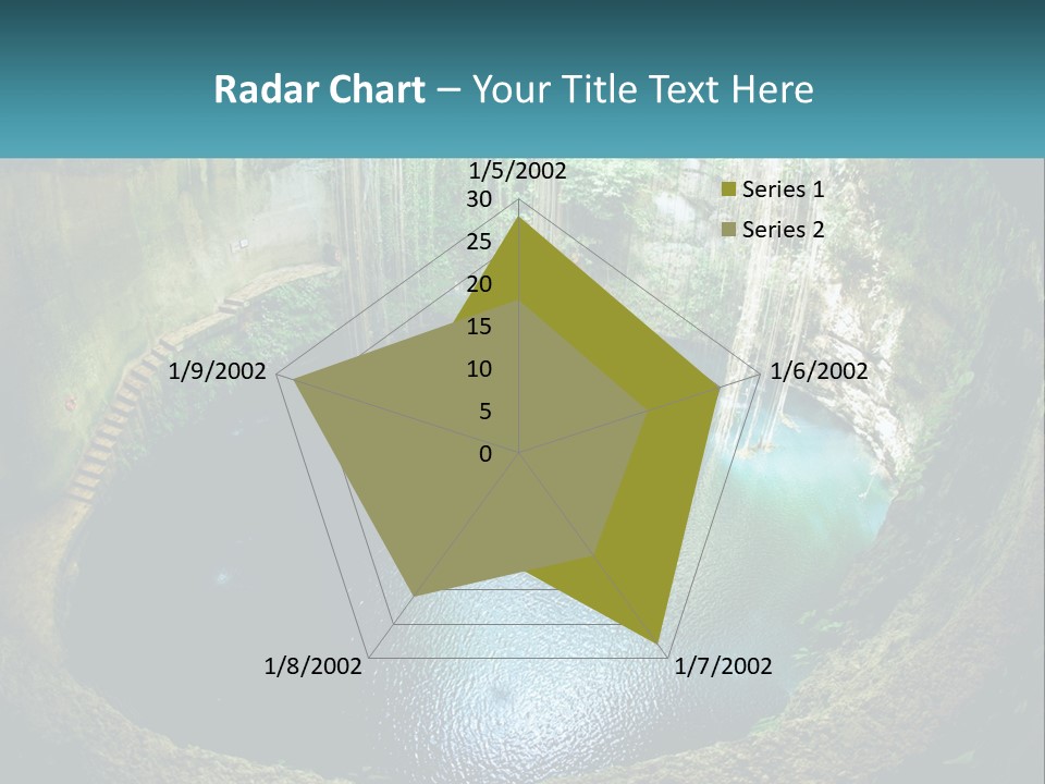 A Large Pool Of Water Surrounded By Trees PowerPoint Template