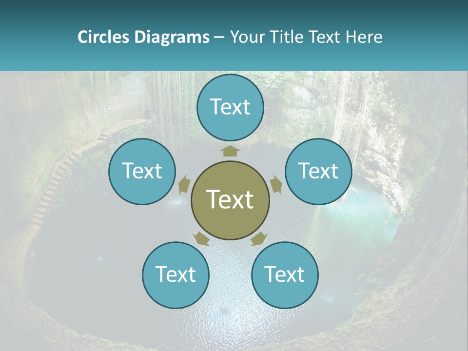 A Large Pool Of Water Surrounded By Trees PowerPoint Template