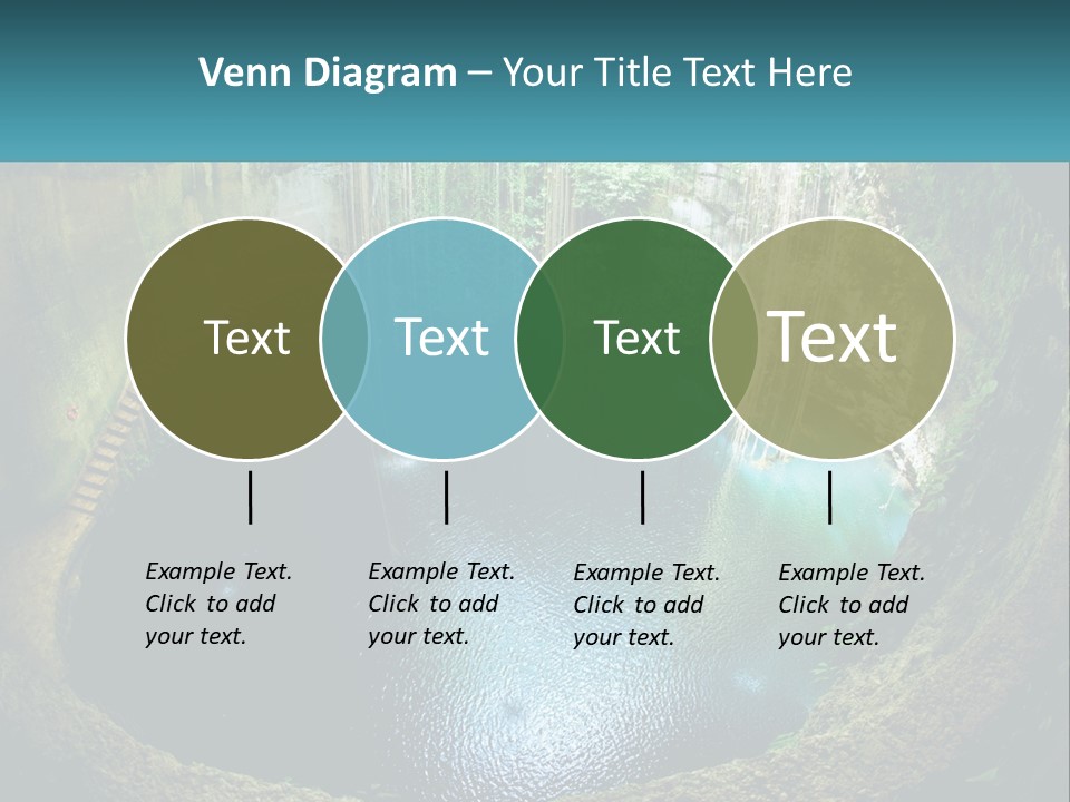 A Large Pool Of Water Surrounded By Trees PowerPoint Template
