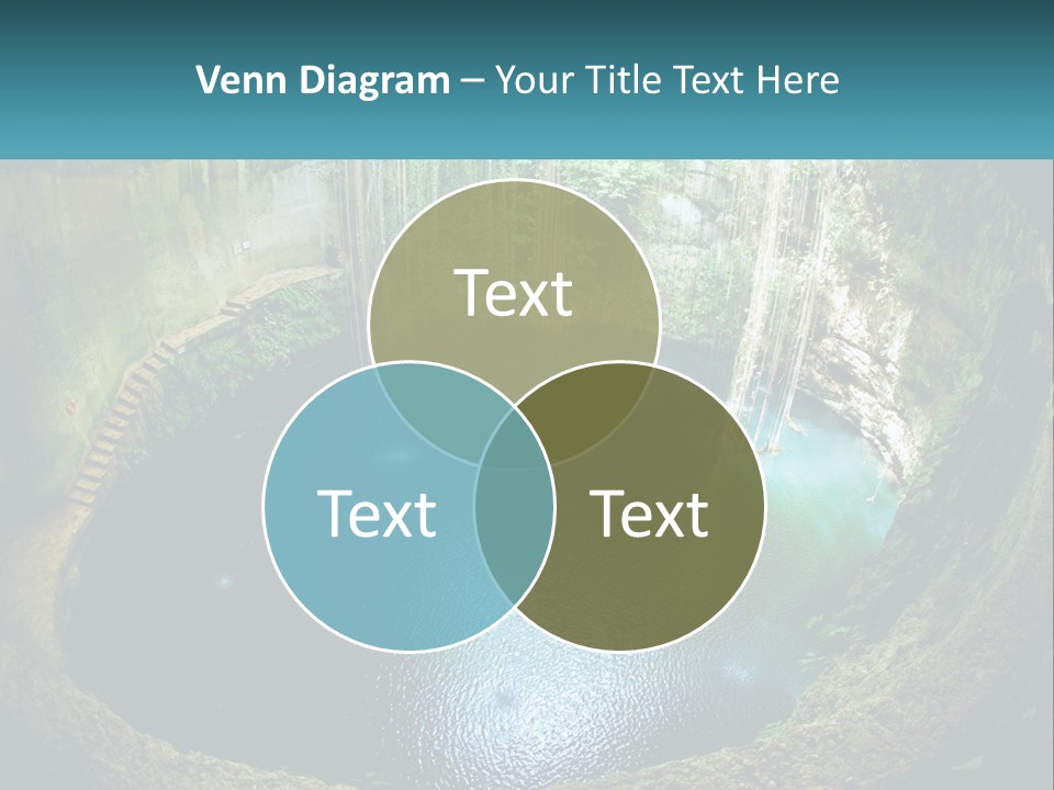 A Large Pool Of Water Surrounded By Trees PowerPoint Template