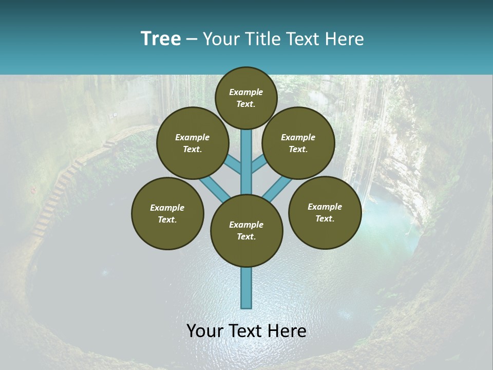 A Large Pool Of Water Surrounded By Trees PowerPoint Template