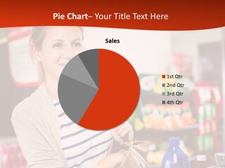 A Woman Standing In A Store Holding A Bag PowerPoint Template