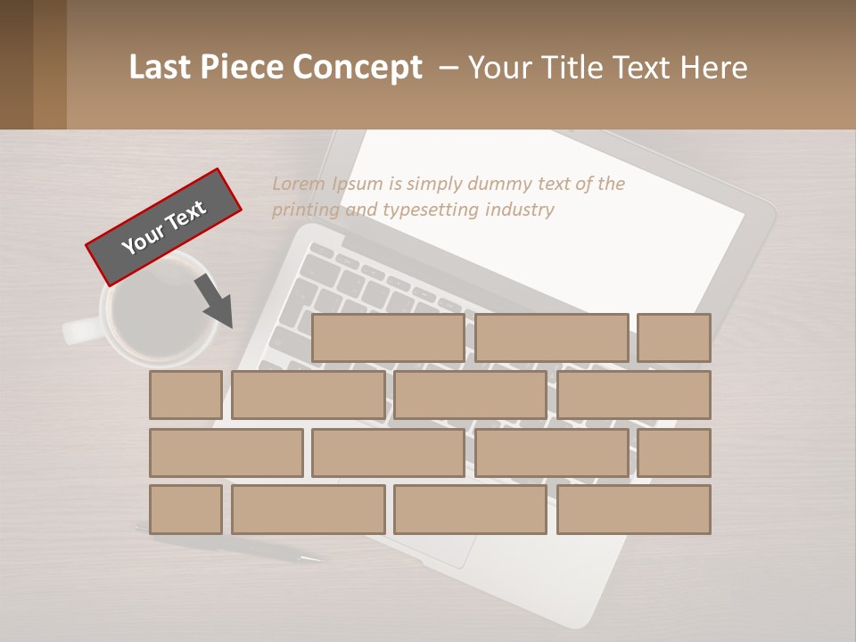 A Laptop Computer Sitting On Top Of A Wooden Desk PowerPoint Template