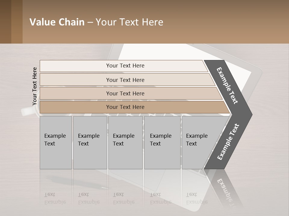 A Laptop Computer Sitting On Top Of A Wooden Desk PowerPoint Template