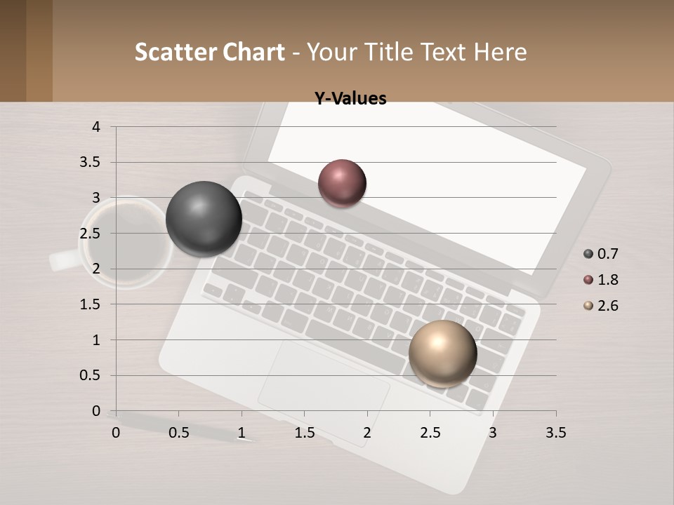 A Laptop Computer Sitting On Top Of A Wooden Desk PowerPoint Template