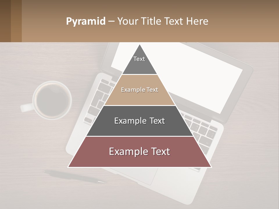 A Laptop Computer Sitting On Top Of A Wooden Desk PowerPoint Template