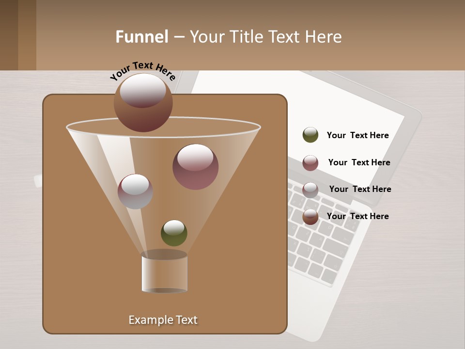 A Laptop Computer Sitting On Top Of A Wooden Desk PowerPoint Template