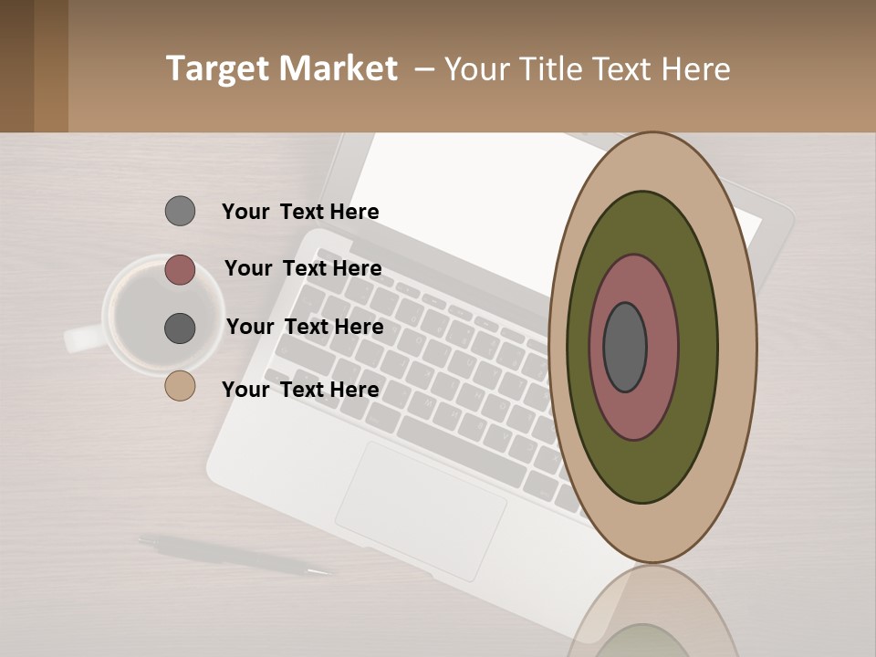 A Laptop Computer Sitting On Top Of A Wooden Desk PowerPoint Template