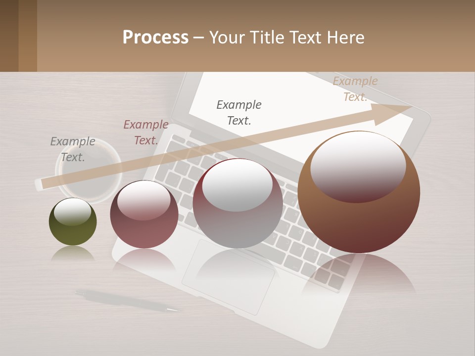 A Laptop Computer Sitting On Top Of A Wooden Desk PowerPoint Template