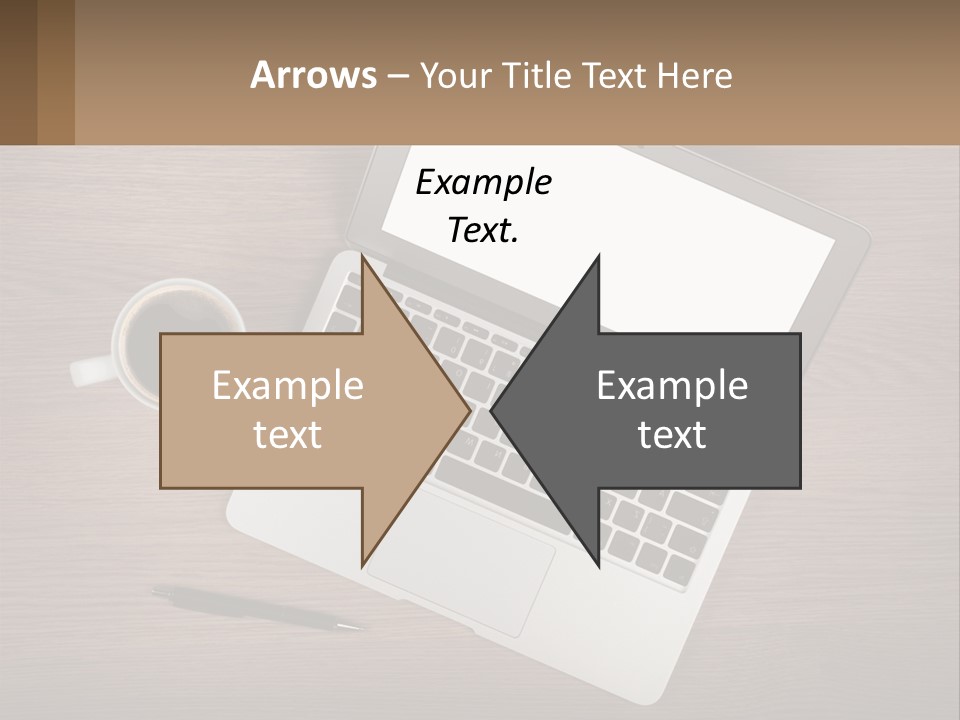 A Laptop Computer Sitting On Top Of A Wooden Desk PowerPoint Template