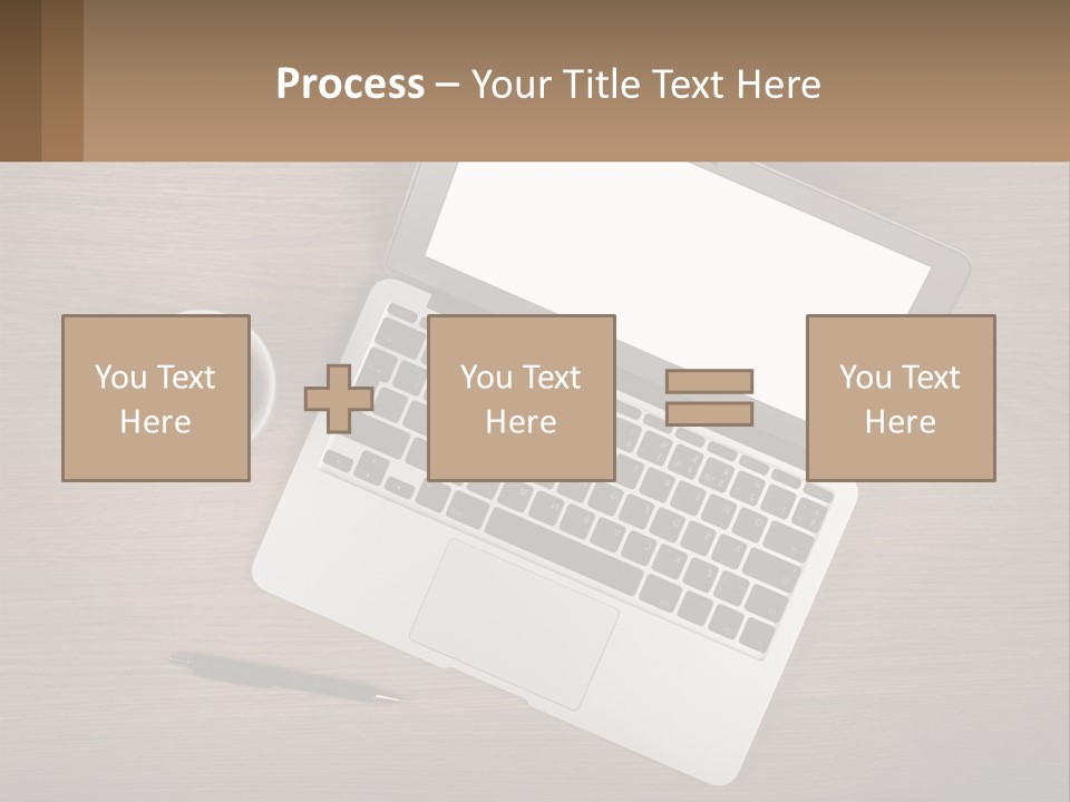 A Laptop Computer Sitting On Top Of A Wooden Desk PowerPoint Template