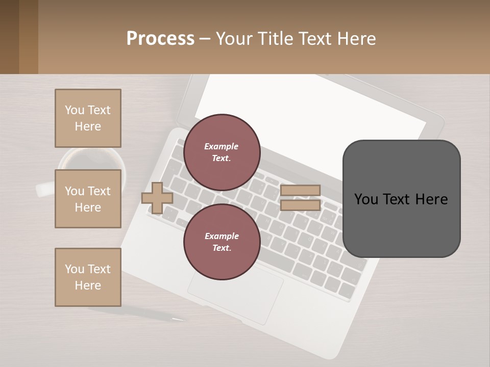 A Laptop Computer Sitting On Top Of A Wooden Desk PowerPoint Template