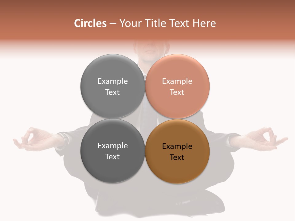 A Man In A Suit And Tie Sitting In A Yoga Position PowerPoint Template