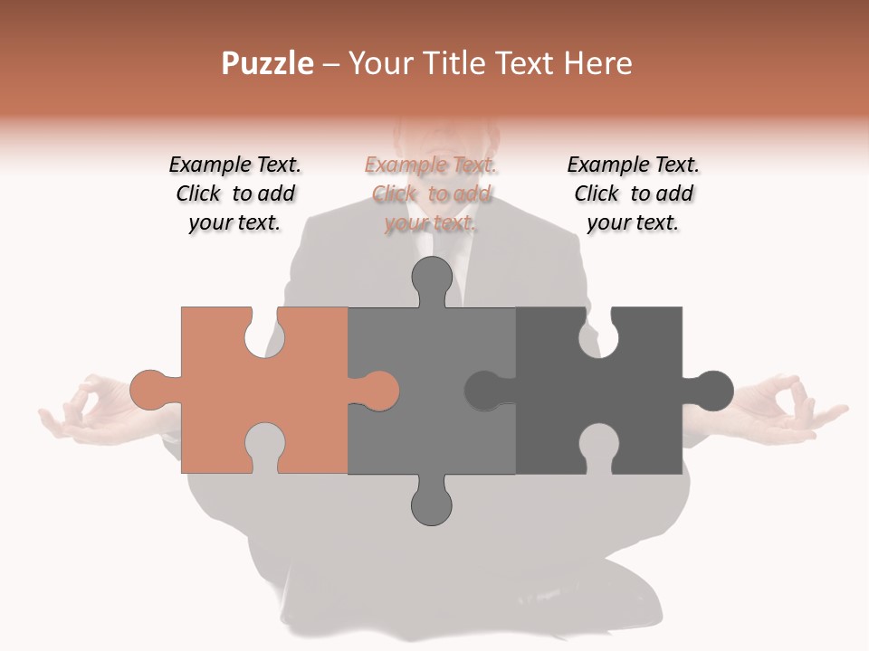 A Man In A Suit And Tie Sitting In A Yoga Position PowerPoint Template