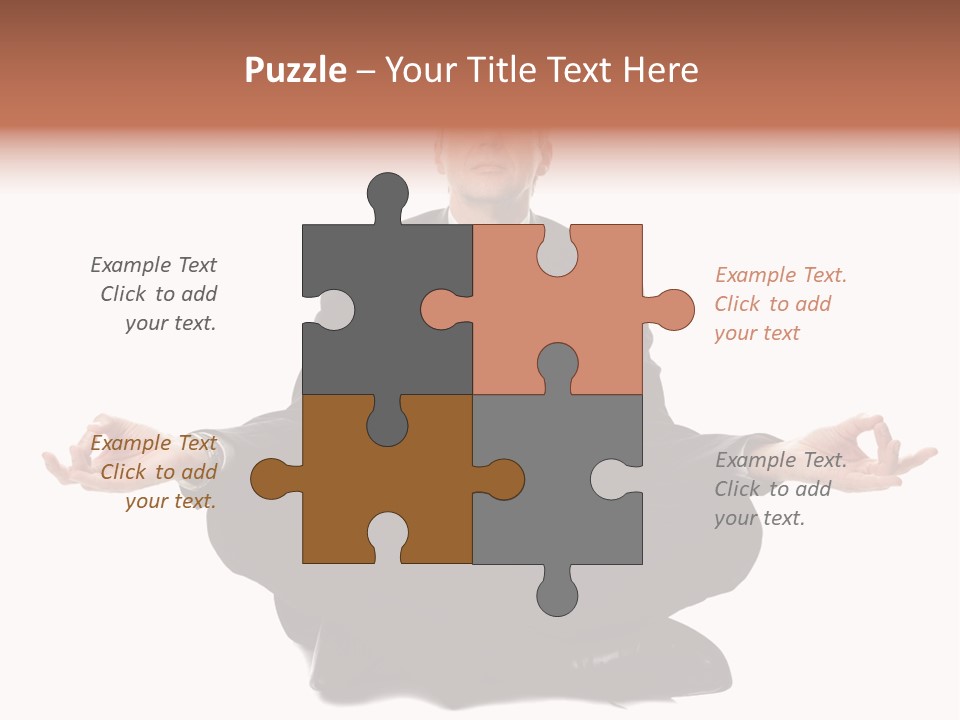 A Man In A Suit And Tie Sitting In A Yoga Position PowerPoint Template