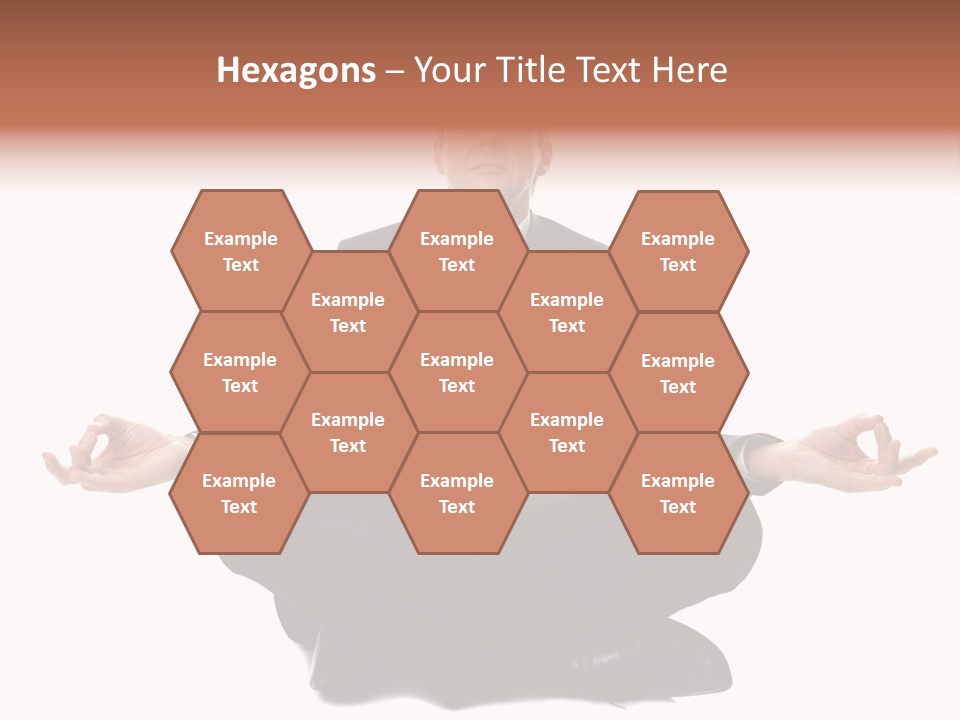 A Man In A Suit And Tie Sitting In A Yoga Position PowerPoint Template