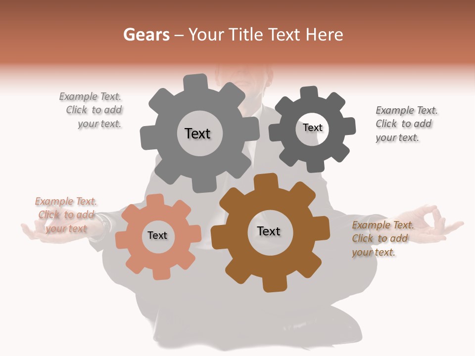 A Man In A Suit And Tie Sitting In A Yoga Position PowerPoint Template