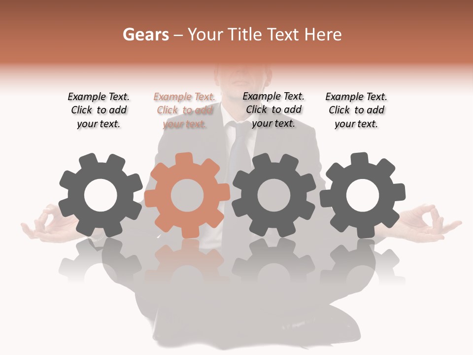 A Man In A Suit And Tie Sitting In A Yoga Position PowerPoint Template