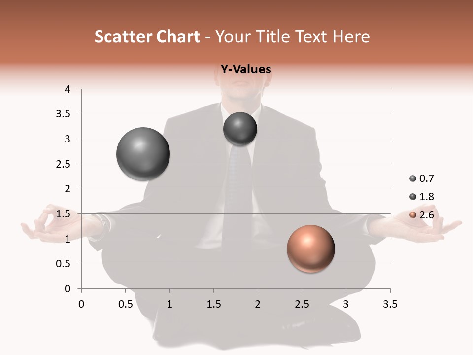 A Man In A Suit And Tie Sitting In A Yoga Position PowerPoint Template
