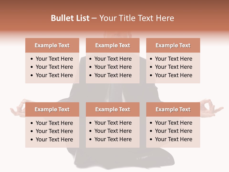 A Man In A Suit And Tie Sitting In A Yoga Position PowerPoint Template