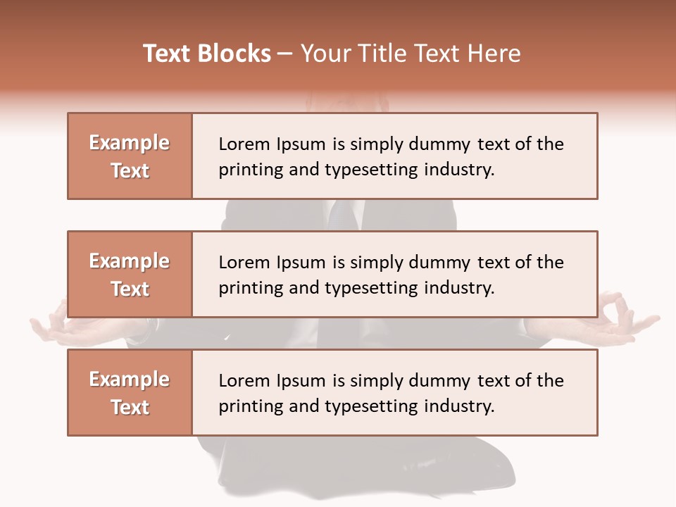 A Man In A Suit And Tie Sitting In A Yoga Position PowerPoint Template