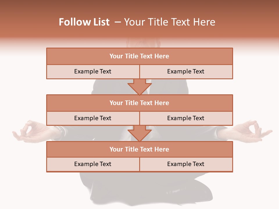 A Man In A Suit And Tie Sitting In A Yoga Position PowerPoint Template