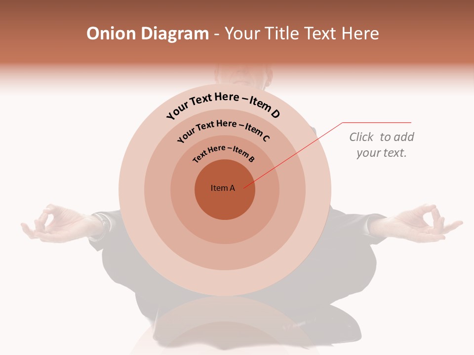 A Man In A Suit And Tie Sitting In A Yoga Position PowerPoint Template