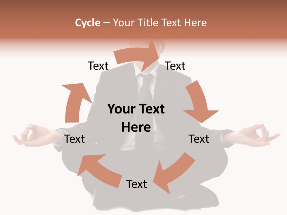 A Man In A Suit And Tie Sitting In A Yoga Position PowerPoint Template