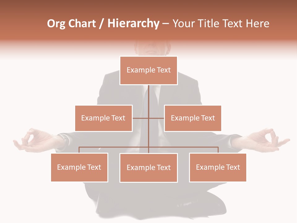 A Man In A Suit And Tie Sitting In A Yoga Position PowerPoint Template