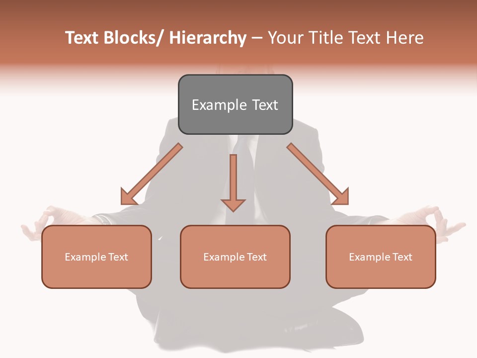 A Man In A Suit And Tie Sitting In A Yoga Position PowerPoint Template