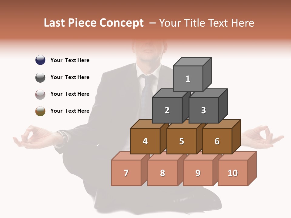 A Man In A Suit And Tie Sitting In A Yoga Position PowerPoint Template