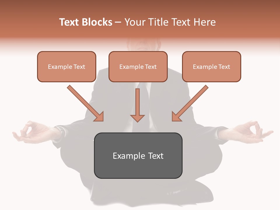 A Man In A Suit And Tie Sitting In A Yoga Position PowerPoint Template