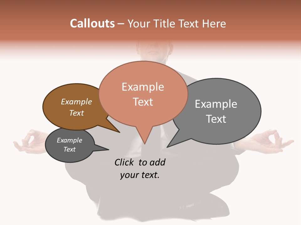 A Man In A Suit And Tie Sitting In A Yoga Position PowerPoint Template