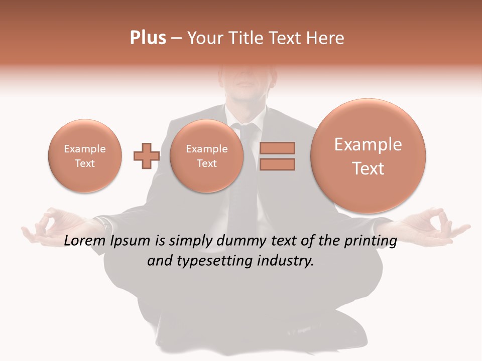 A Man In A Suit And Tie Sitting In A Yoga Position PowerPoint Template