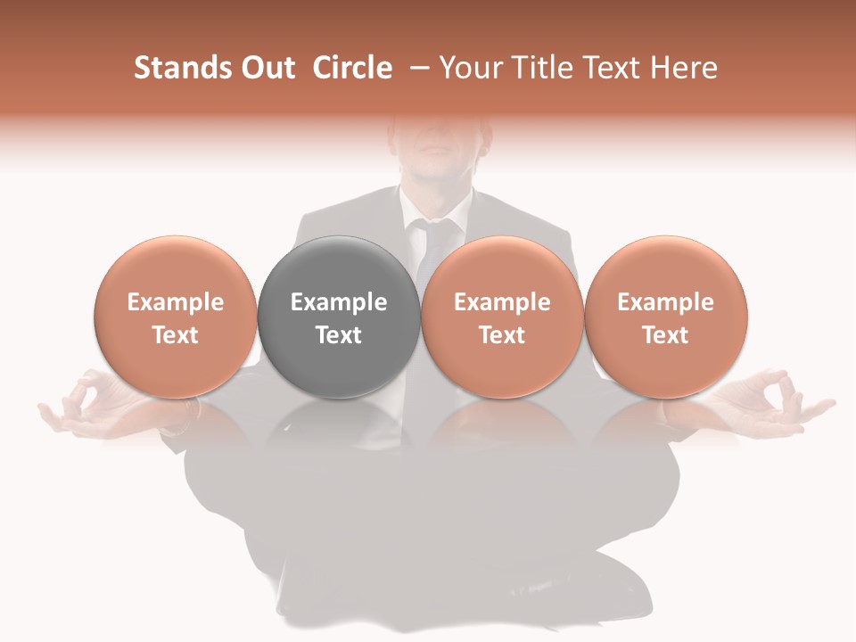 A Man In A Suit And Tie Sitting In A Yoga Position PowerPoint Template