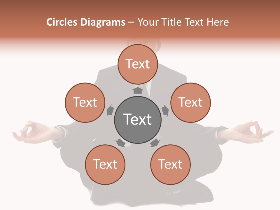 A Man In A Suit And Tie Sitting In A Yoga Position PowerPoint Template