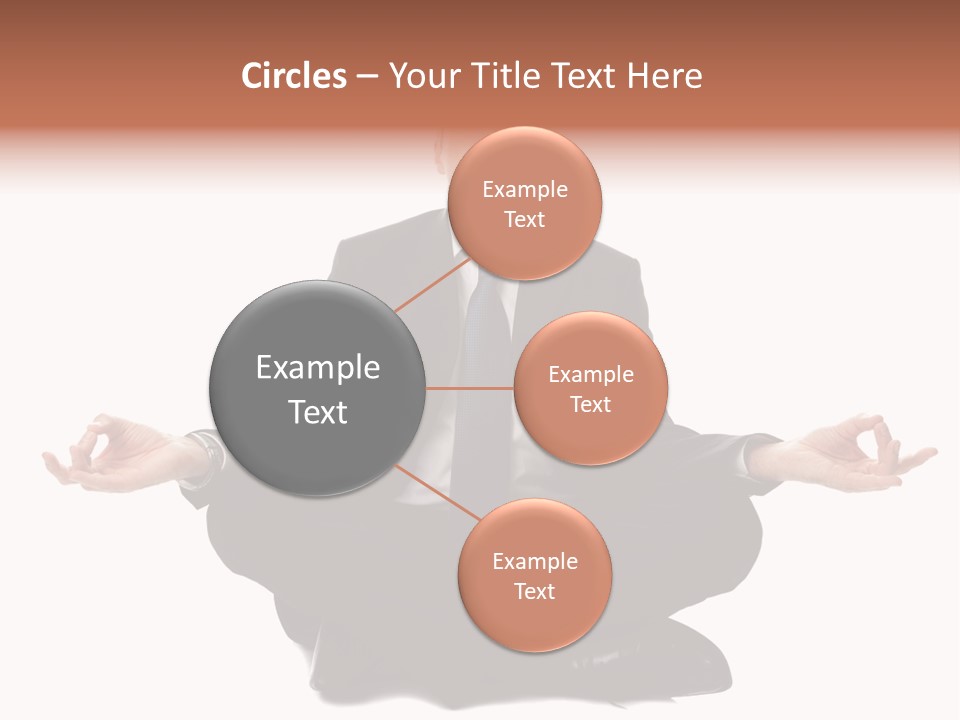 A Man In A Suit And Tie Sitting In A Yoga Position PowerPoint Template