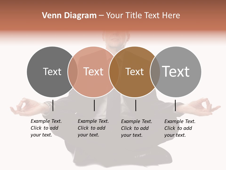 A Man In A Suit And Tie Sitting In A Yoga Position PowerPoint Template