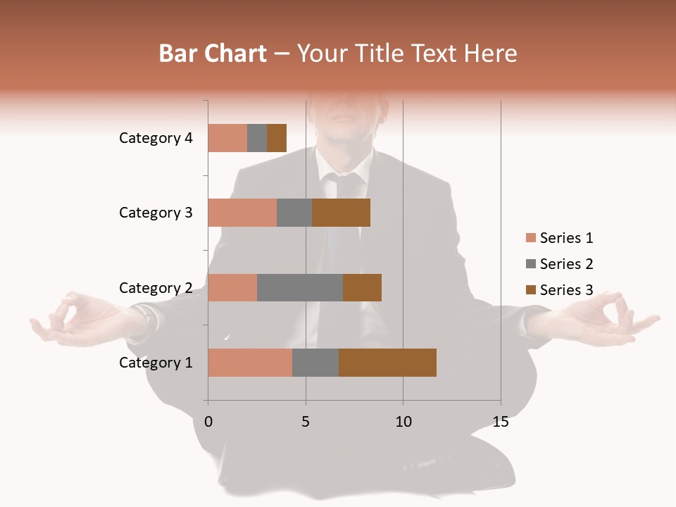 A Man In A Suit And Tie Sitting In A Yoga Position PowerPoint Template