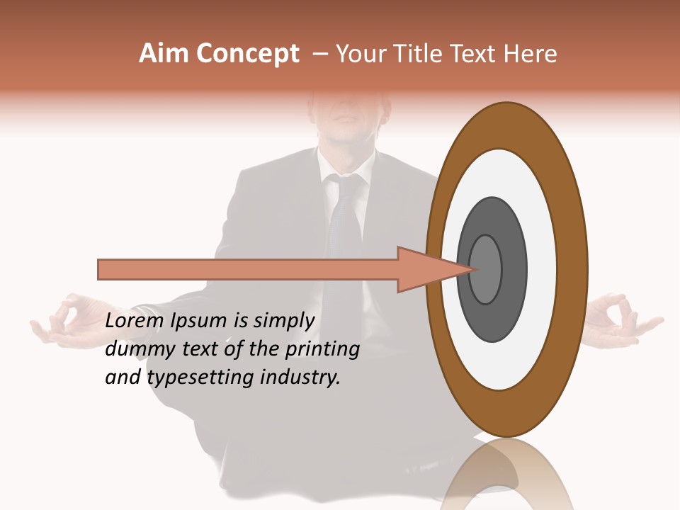 A Man In A Suit And Tie Sitting In A Yoga Position PowerPoint Template