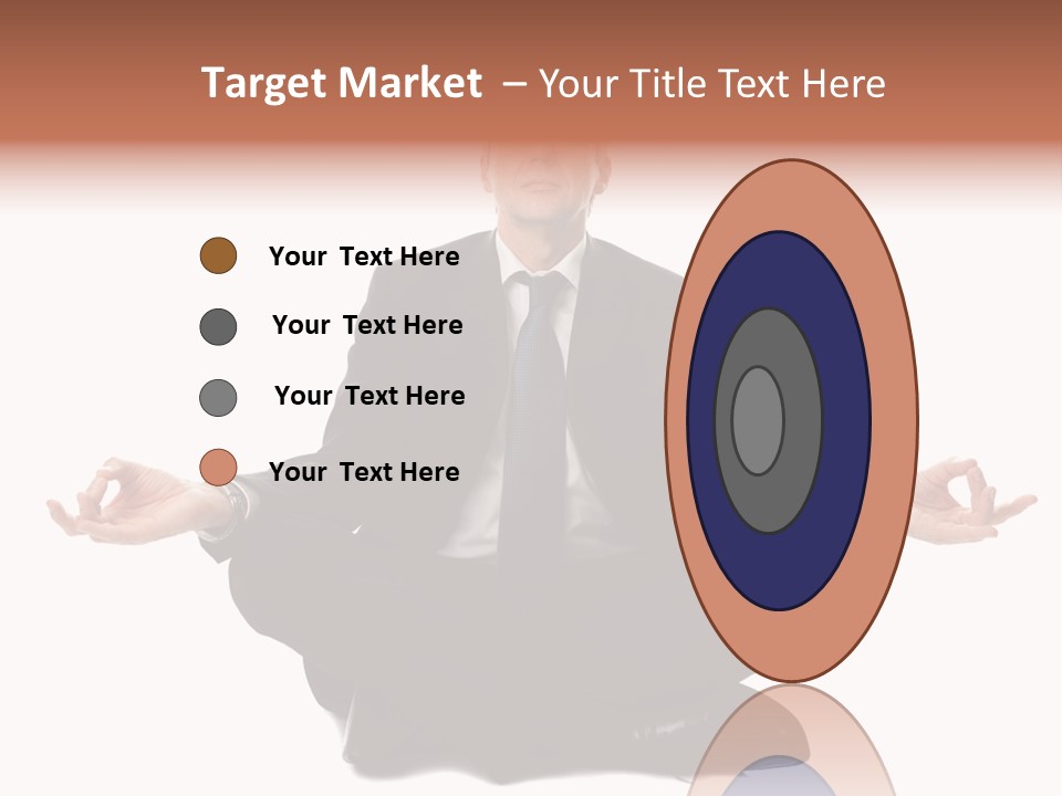 A Man In A Suit And Tie Sitting In A Yoga Position PowerPoint Template