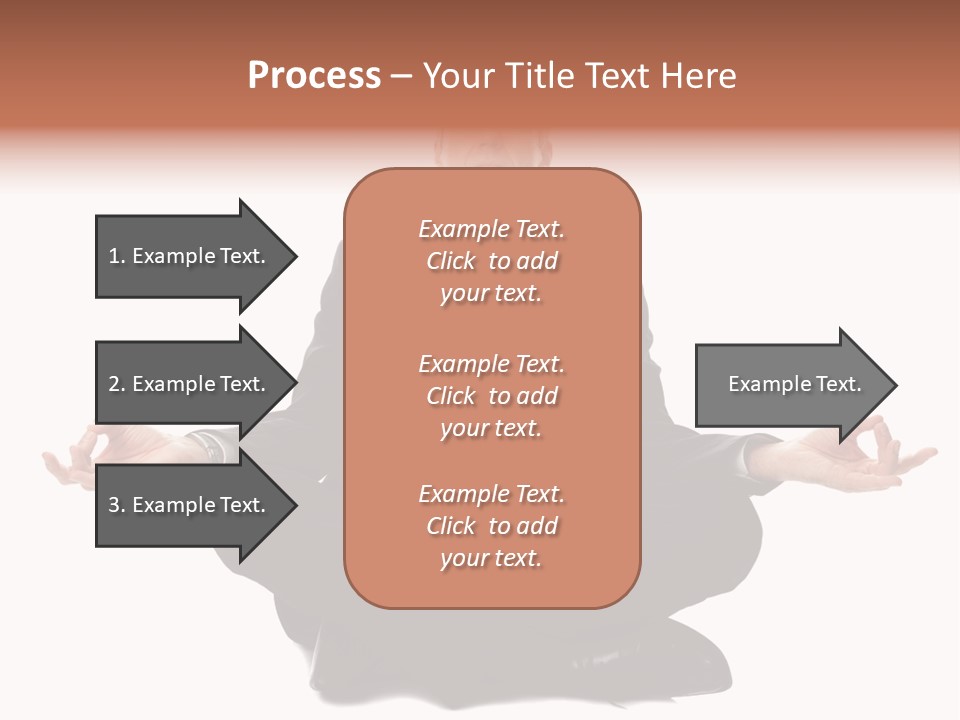 A Man In A Suit And Tie Sitting In A Yoga Position PowerPoint Template
