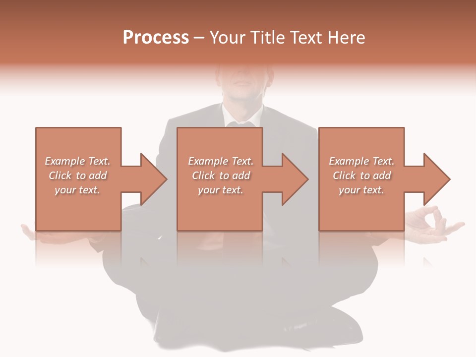 A Man In A Suit And Tie Sitting In A Yoga Position PowerPoint Template