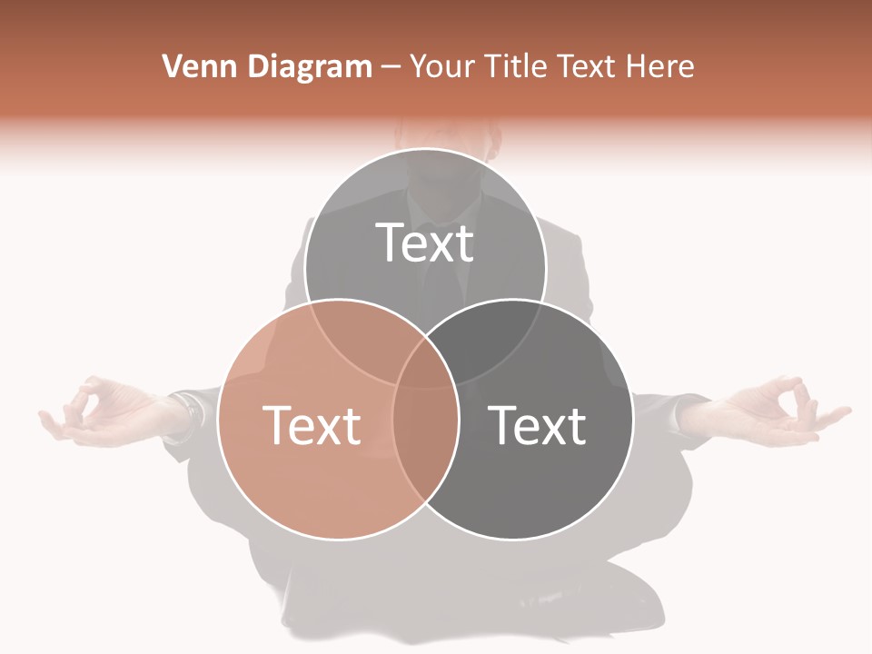 A Man In A Suit And Tie Sitting In A Yoga Position PowerPoint Template