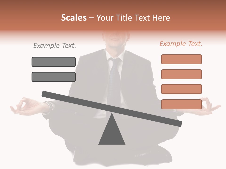 A Man In A Suit And Tie Sitting In A Yoga Position PowerPoint Template