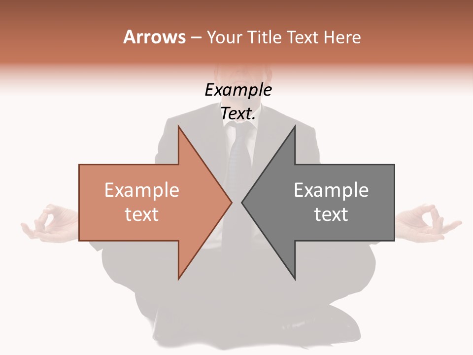 A Man In A Suit And Tie Sitting In A Yoga Position PowerPoint Template