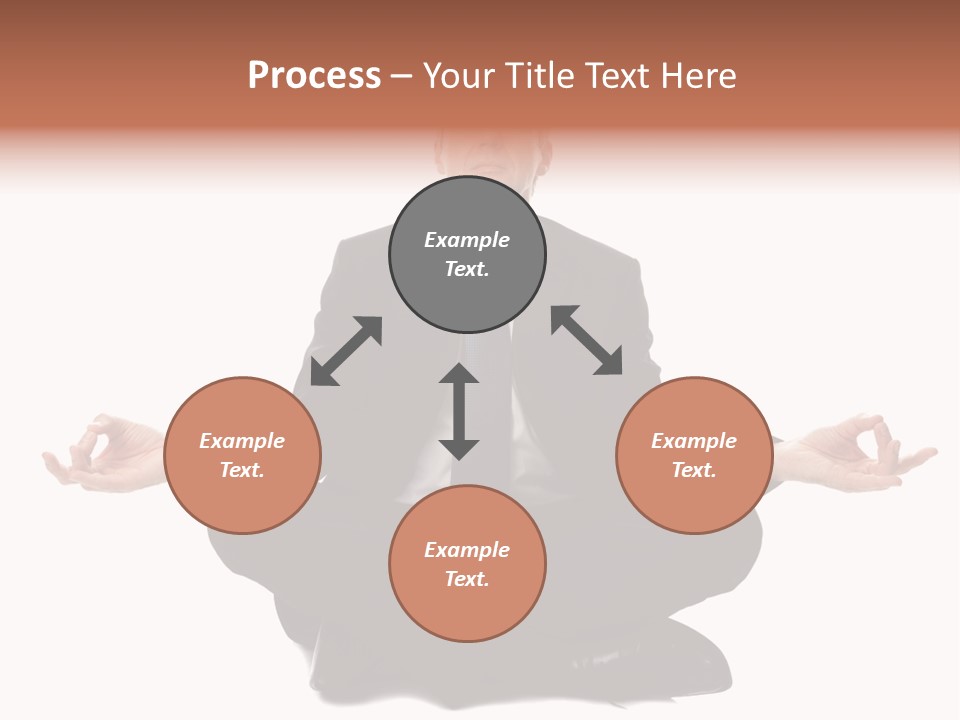 A Man In A Suit And Tie Sitting In A Yoga Position PowerPoint Template