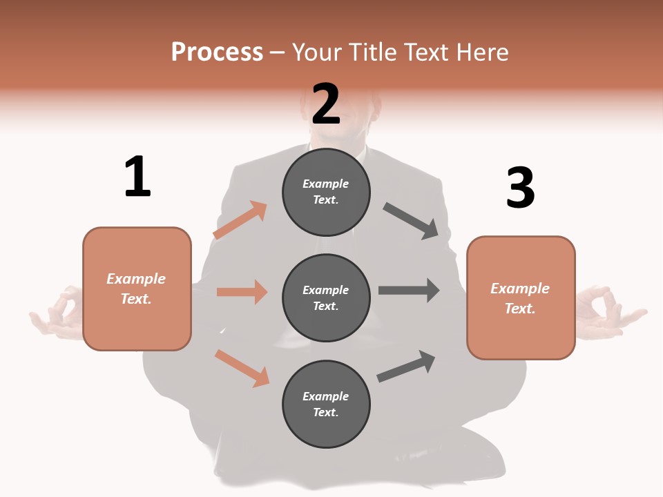 A Man In A Suit And Tie Sitting In A Yoga Position PowerPoint Template