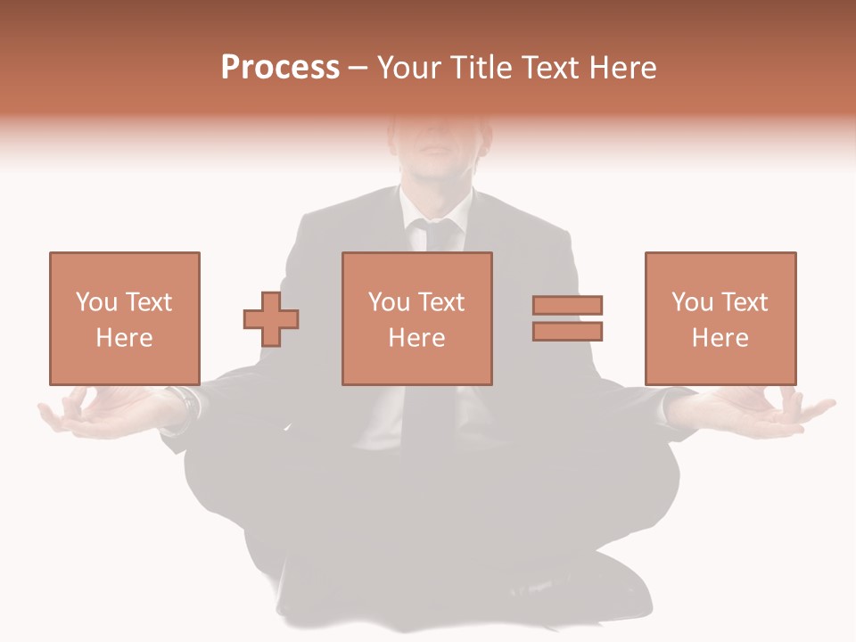 A Man In A Suit And Tie Sitting In A Yoga Position PowerPoint Template